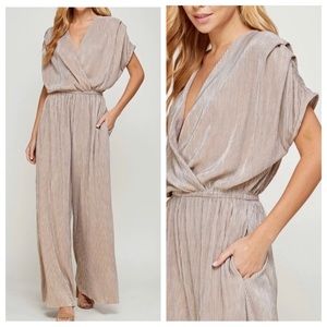 Anthropologie Beige Jumpsuit